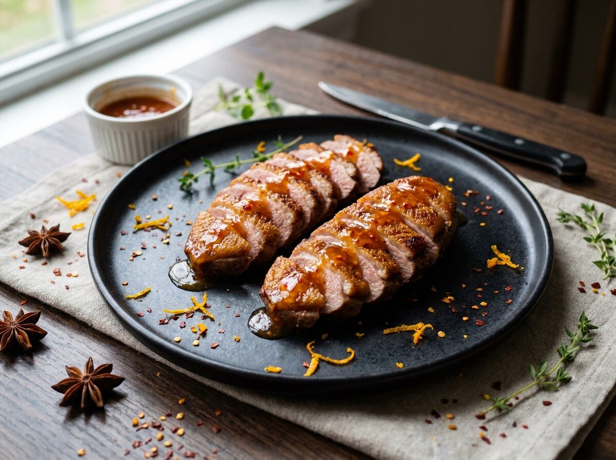 Duck Breast with Orange Chili Glaze
