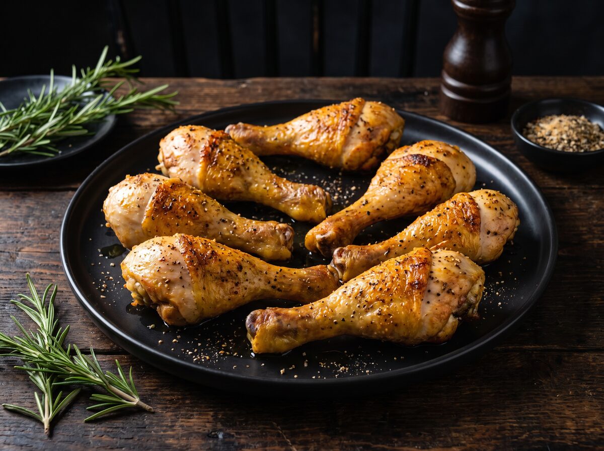 Keto 5 Ingredient Chicken Drumsticks - Keto dinner recipe with 0.3g net carbs. Low carb ketogenic dinner meal.