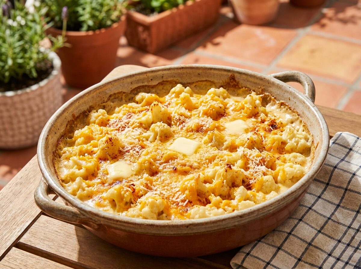Keto Cauliflower Mac and Cheese - Keto sides recipe with 5g net carbs. Low carb ketogenic sides meal.