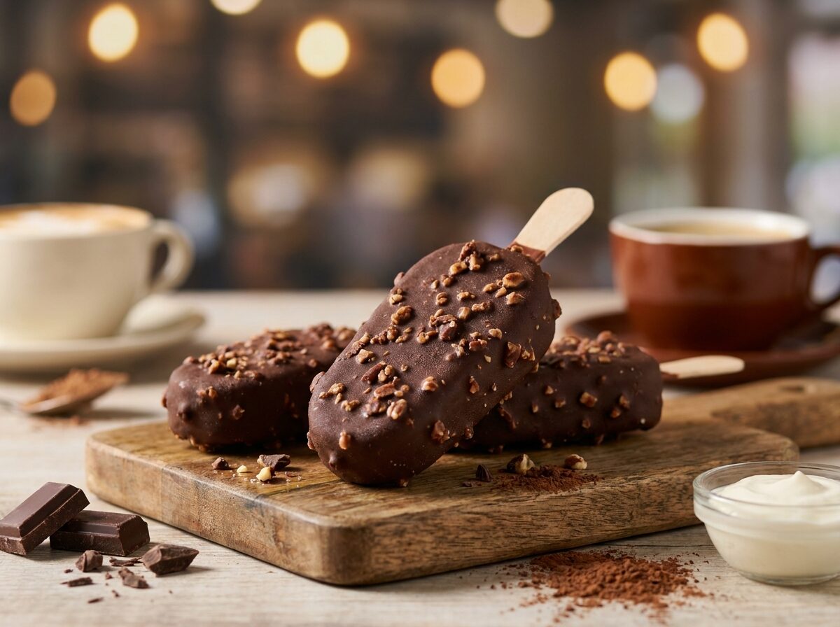 Keto Chocolate Crunch Ice Cream Bars - Keto snacks recipe with 2.4g net carbs. Low carb ketogenic snacks meal.