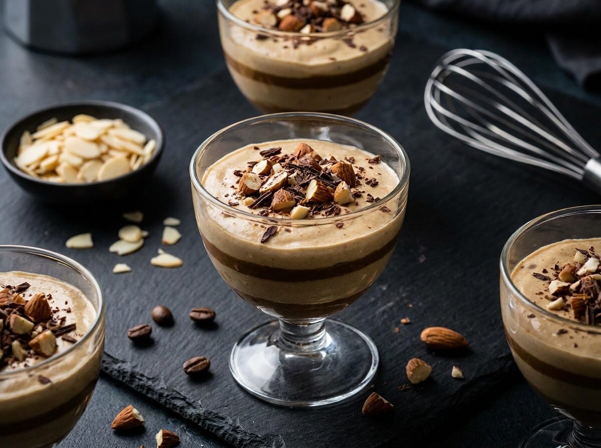 Keto Coffee And Almond Syllabub - Keto dinner recipe with 2.1g net carbs. Low carb ketogenic dinner meal.