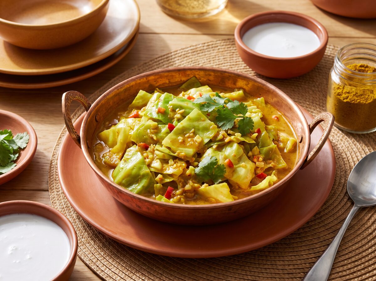 Keto Curried Cabbage - Keto dinner recipe with 3.9g net carbs. Low carb ketogenic dinner meal.