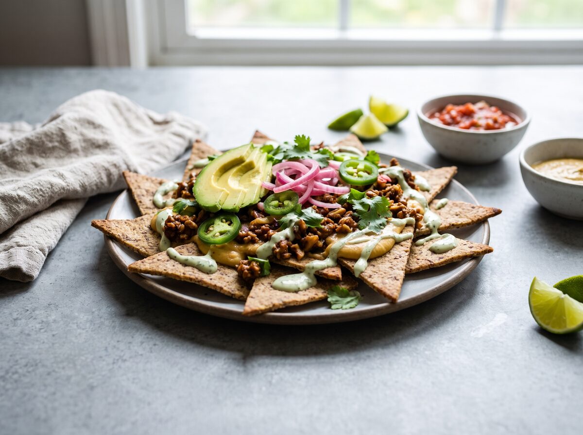 Keto Mexican Style Vegan Nacho Chips - Keto dinner recipe with 3.7g net carbs. Low carb ketogenic dinner meal.