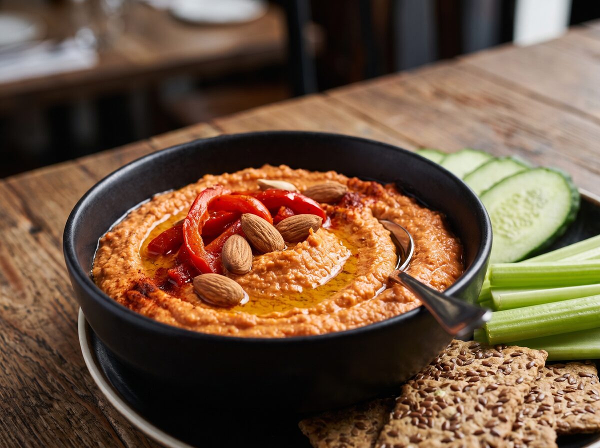 Low Carb Roasted Red Pepper Dip - Easy keto recipe with 5g net carbs. Perfect for beginners on ketogenic diet.
