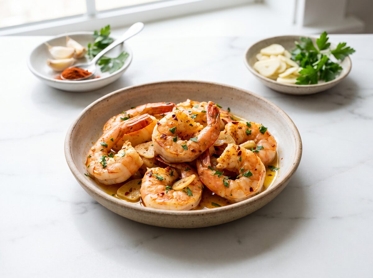 Spanish Garlic Shrimp with Smoked Paprika
